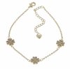 4534 Bransoletka elegancka złota 17+3cm pozłacana 14k koniczyna